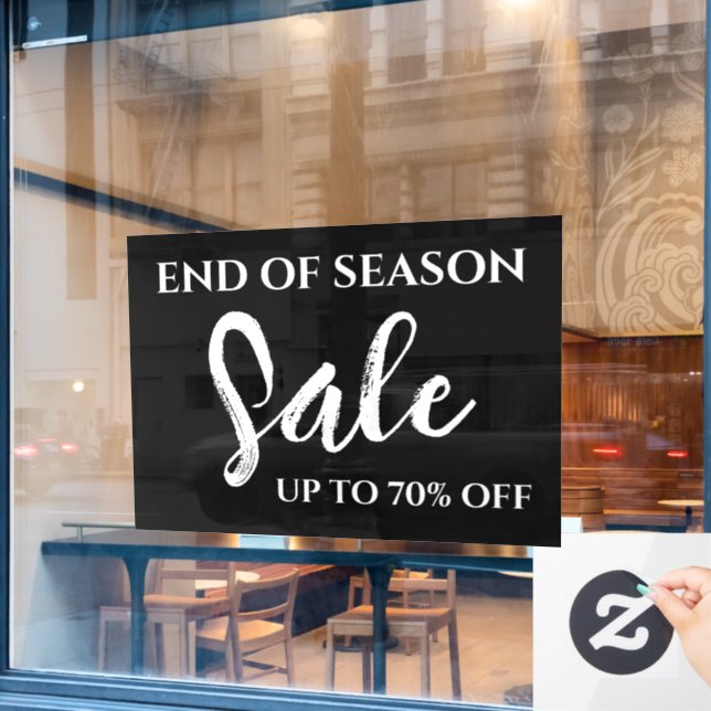 End of Season Sale Sign, Boutique Signage, Store Window Cling (Cafe Window)