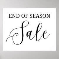 End of Season Sale Sign, Retail Boutique Sale