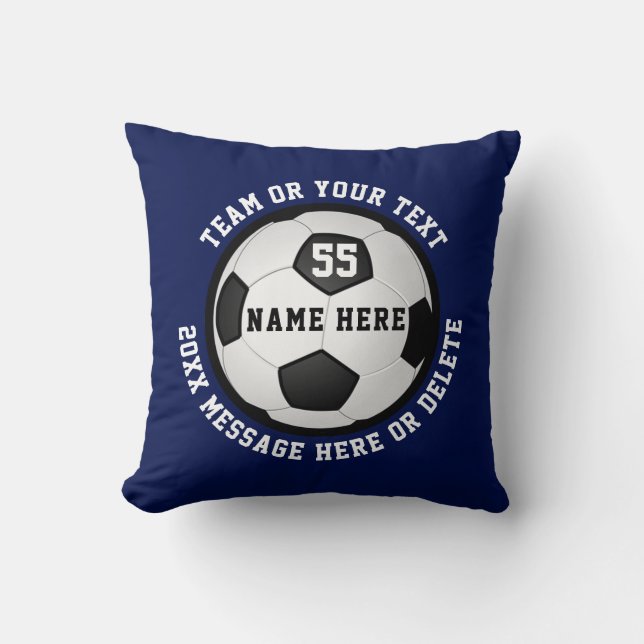 End of Season Soccer Gift Ideas for Soccer Team Throw Pillow (Front)
