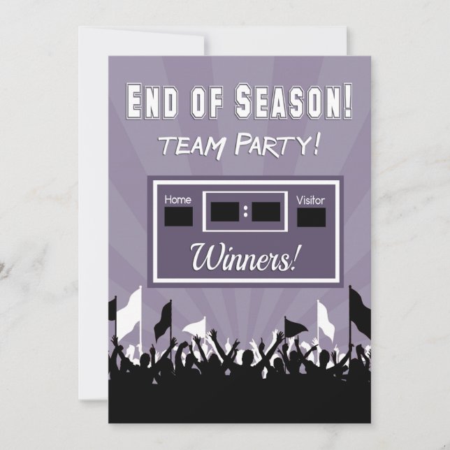 End of Season Team Party Invitation (Front)
