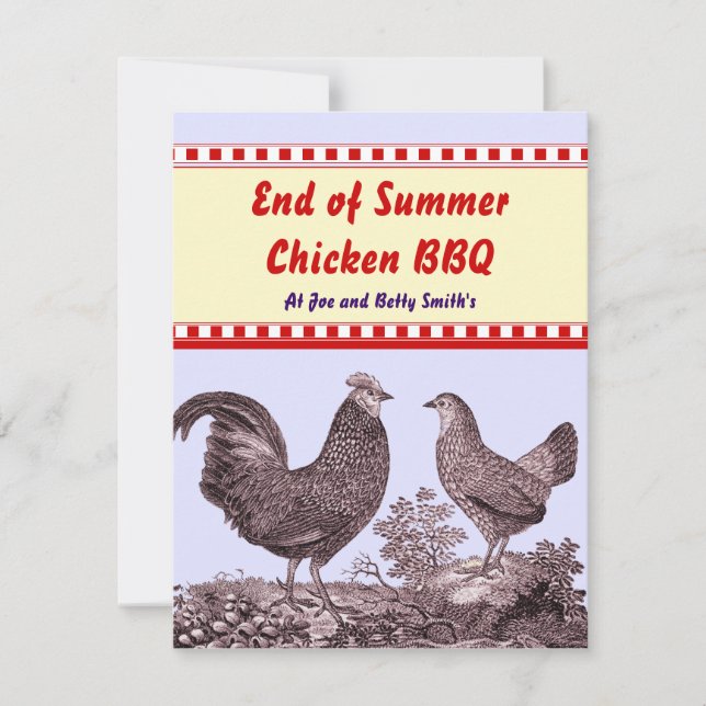 End of Summer Chicken BBQ Invitation Card (Front)