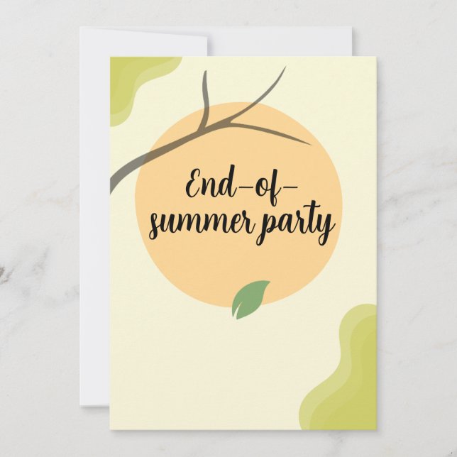 End of Summer Garden Party Invitation (Front)