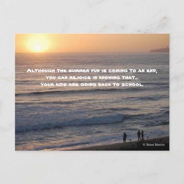 End of summer & kids return to school postcard (Front)