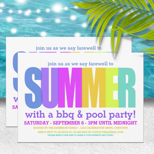 End of Summer Party Invitation