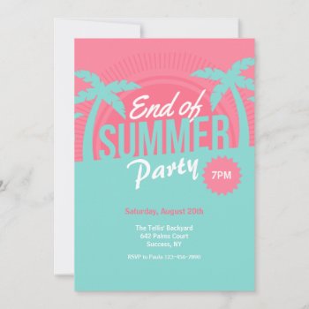 End Of Summer Party Invitation by CottonLamb at Zazzle