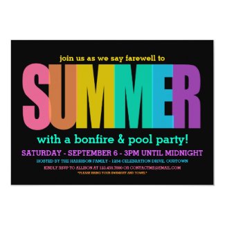 End of Summer Party Invitations