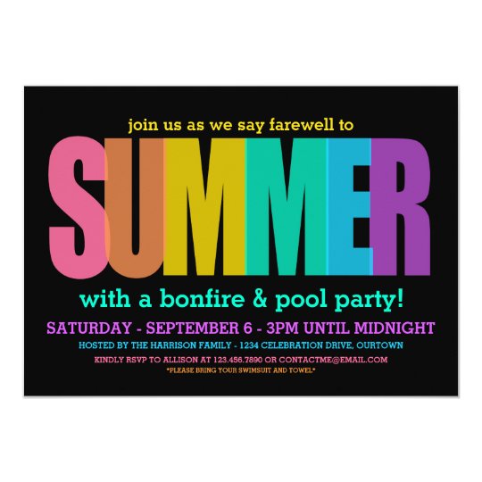 end of summer party invitations zazzle com