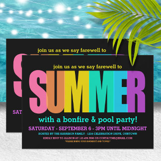 End of Summer Party Invitations