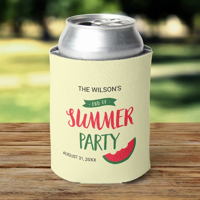 End of Summer Party Red Green Watermelon Can Cooler (Creator Uploaded)