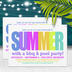 End of Summer Pool Party Invitation