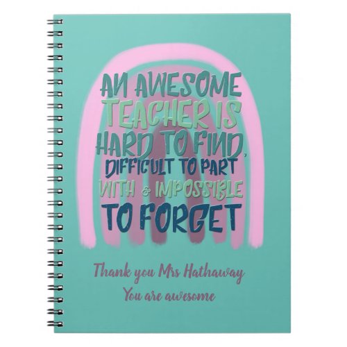 End of term personalised teacher note book