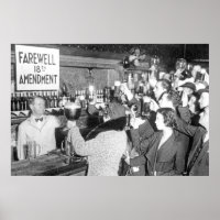 End of Prohibition Iconic Black and White Vintage Bar Decor Poster