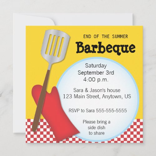 End of the Summer Barbeque invitation