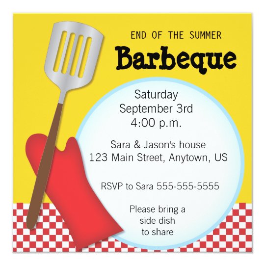 end of the summer barbeque invitation zazzle com