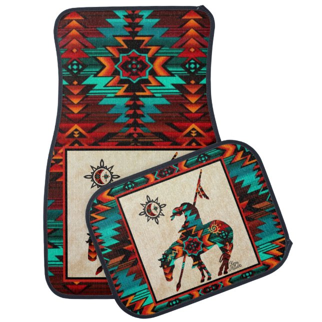 End Of The Trail Car Floor Mat (Set)