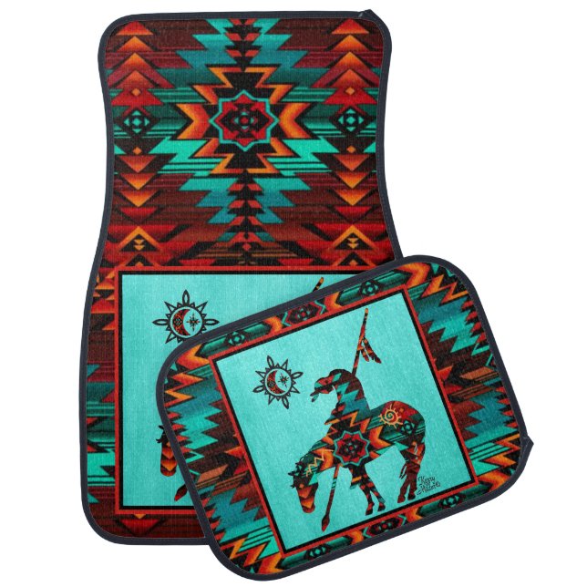 End Of The Trail Car Floor Mat (Set)