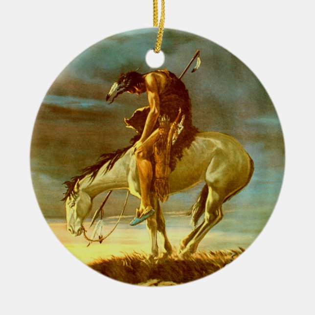 END OF THE TRAIL CERAMIC ORNAMENT (Front)