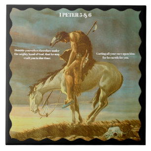 END OF THE TRAIL CERAMIC TILE