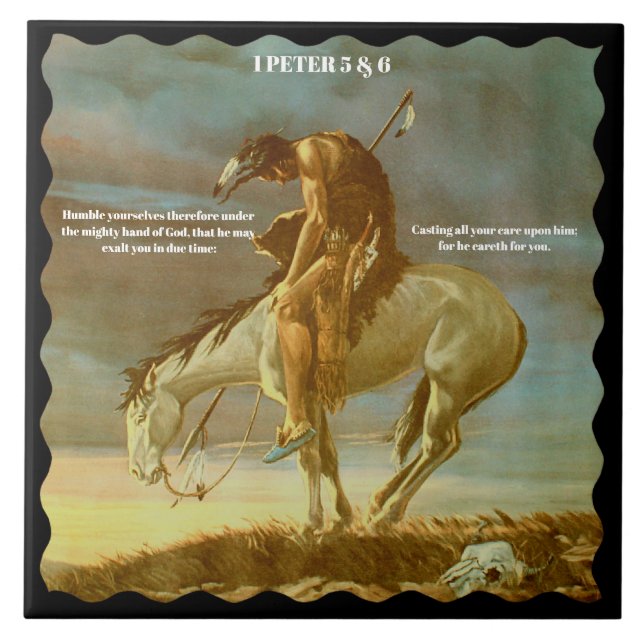 END OF THE TRAIL CERAMIC TILE (Front)