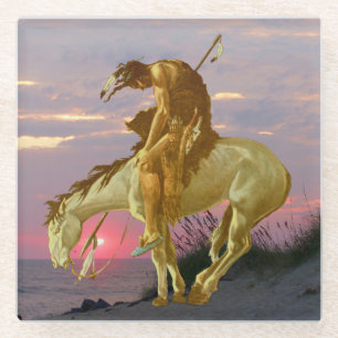 END OF THE TRAIL GLASS COASTER