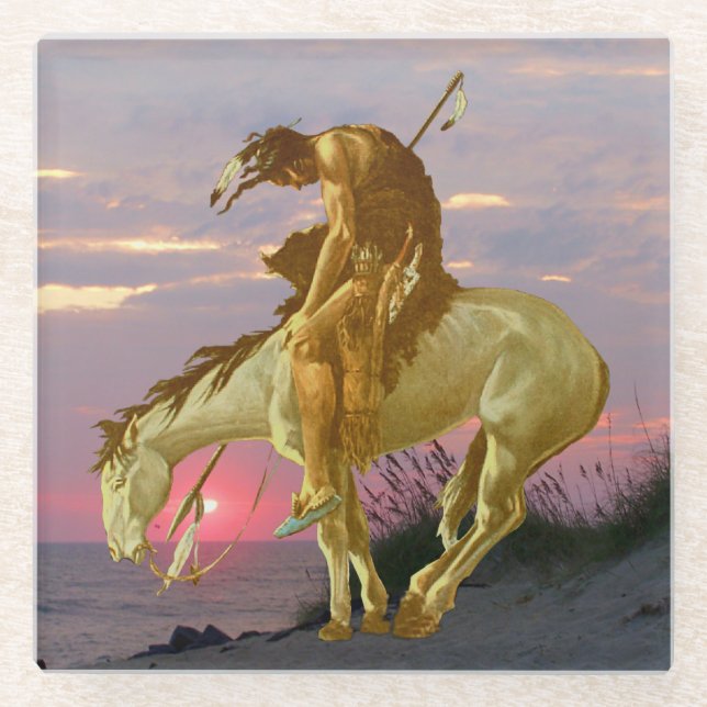 END OF THE TRAIL GLASS COASTER (Front)