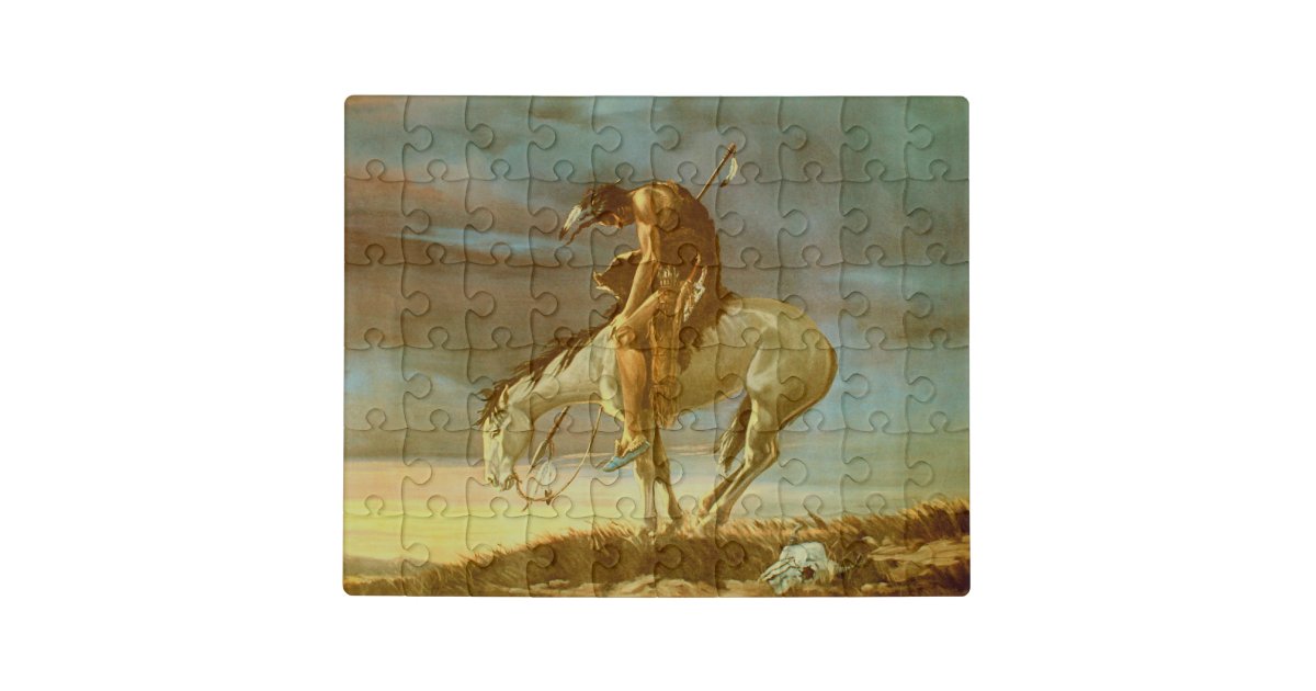 END OF THE TRAIL JIGSAW PUZZLE | Zazzle