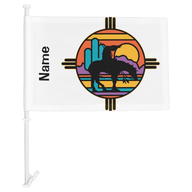 End of the Trail Native American Indian Car Flag (Front)