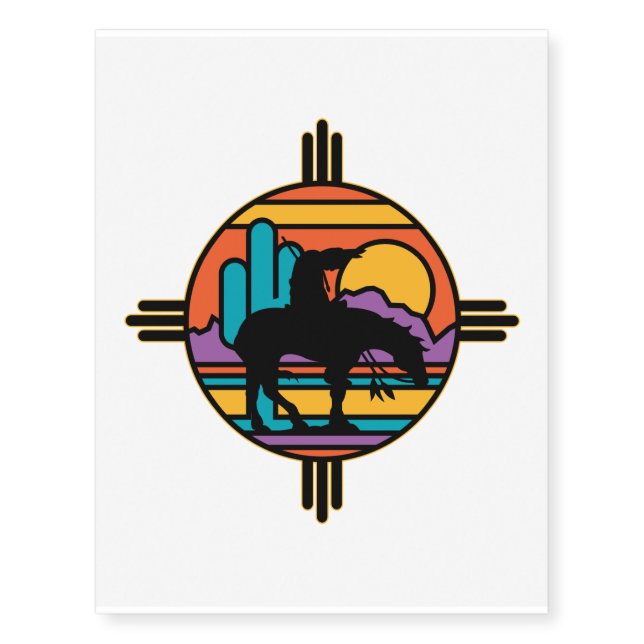 End of the Trail Native American Indian Temporary Tattoos (Front)