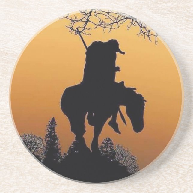 End of the Trail Sandstone Coaster (Front)