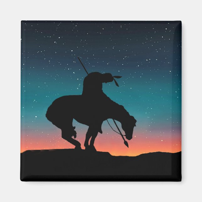 End of the Trail  Silhouette Square Magnet (Front)
