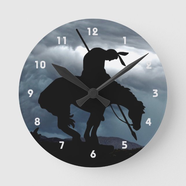 End of the Trail Silhouette Wall Clock (Front)
