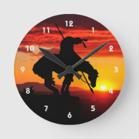 End of the Trail Silhouette Wall Clock