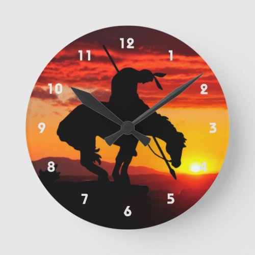 End of the Trail Silhouette Wall Clock