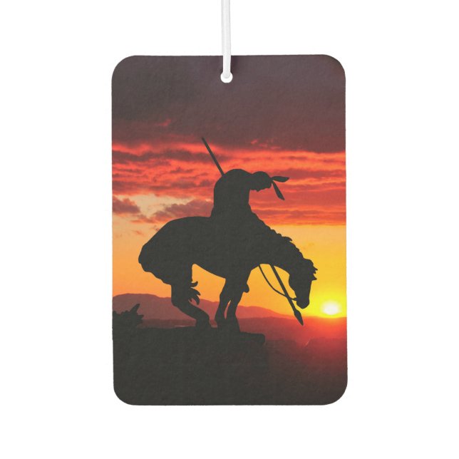 End of the Trail Silhouette with Sunset Air Freshener (Front)