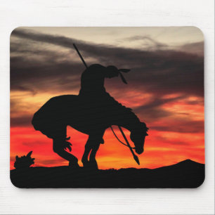 End of the Trail Silhouette With Sunset Mouse Pad