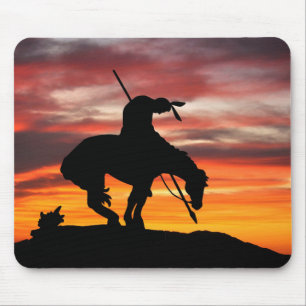 End of the Trail Silhouette With Sunset Mouse Pad