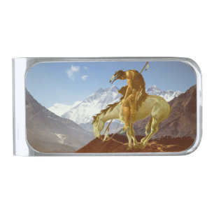 END OF THE TRAIL SILVER FINISH MONEY CLIP