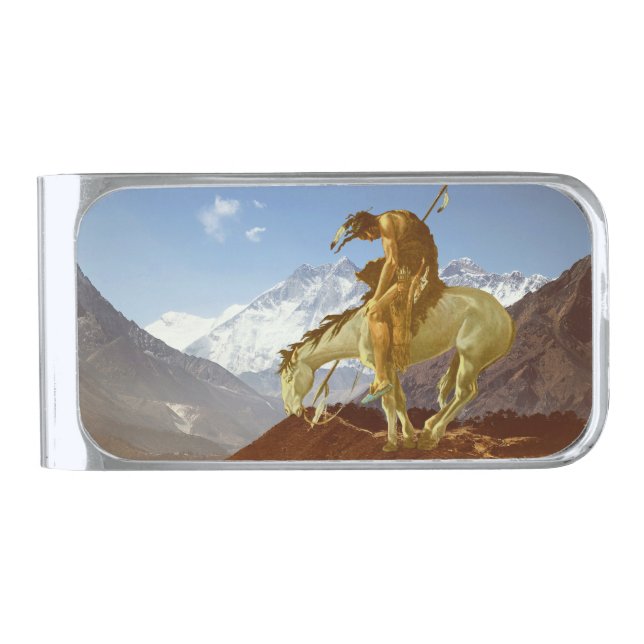 END OF THE TRAIL SILVER FINISH MONEY CLIP (Front)