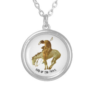 END OF THE TRAIL SILVER PLATED NECKLACE