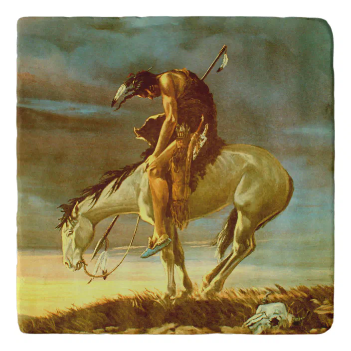 End Of The Trail Trivet Zazzle Com End Of The Trail Trivet Zazzle Com
