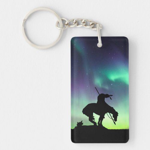 End of the Trail with Aurora Northern Lights Keychain