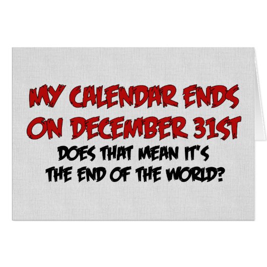 End Of The World Cards (Front Horizontal)