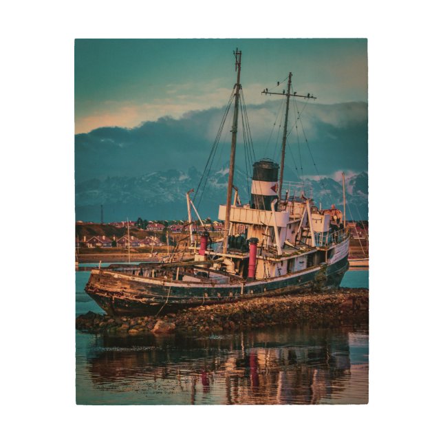 End of the World: Nautical Memories of Ushuaia Wood Wall Art (Front)