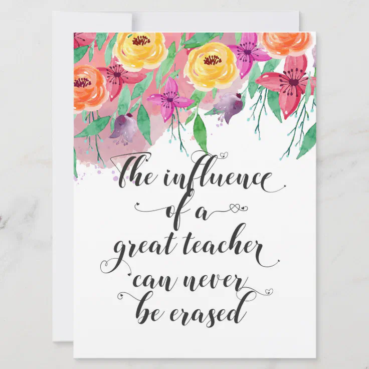 End of the year teacher gift Happy teacher's day Card | Zazzle