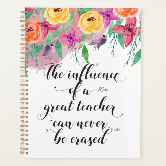 End of the year teacher gift Happy teacher's day Planner (Front)