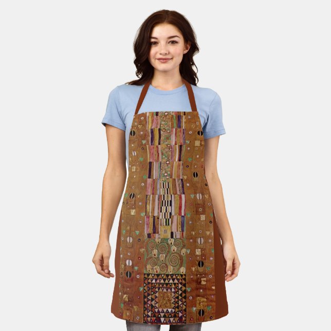End of Wall, Stoclet Frieze by Gustav Klimt Apron (Worn)