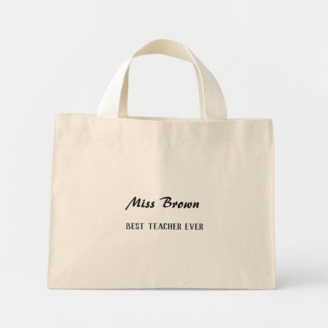 End of year teacher appreciation gift minimalist mini tote bag (Front)