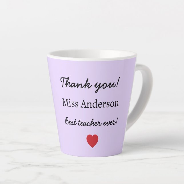 End of year teacher gift - best teacher ever latte mug (Right Angle)