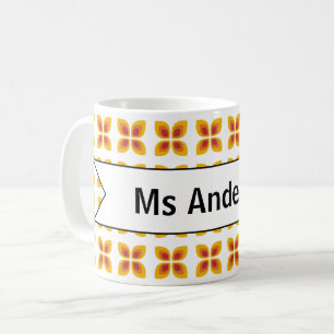 End of Year Teacher Gift Colorful Retro Flowers Coffee Mug