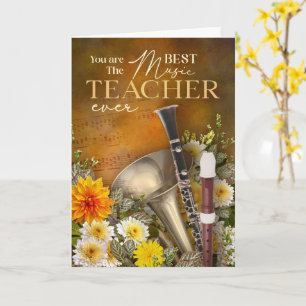 End-Of-Year Woodwind Music Teacher Thank You Card